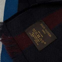 Louis Vuitton Charcoal Grey Messager Damier Wool Scarf 