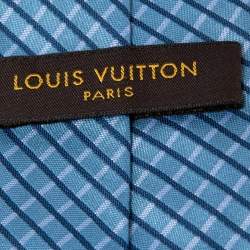 Pre Owned ربطة عنق لوي فيتون حرير أزرق مخطط