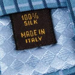 Pre Owned ربطة عنق لوي فيتون حرير أزرق مخطط