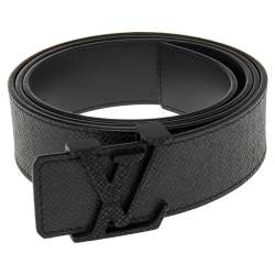 Louis Vuitton LV Initiales 35MM Taiga Leather Waist Belt - Grey Belts,  Accessories - LOU782229