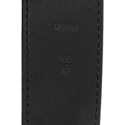 Pre Owned حزام لوي فيتون حروف أولية LV جلد تايغا أسود 95 سم