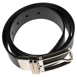 مملوكة مسبقًا حزام لوي فيتون ذو وجهين بوسطن جلد انفيني دامييه أسود 95 سم