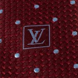 مملوكة مسبقًا Louis Vuitton Red Polka Dotted Textured Silk Tie 