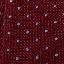 مملوكة مسبقًا Louis Vuitton Red Polka Dotted Textured Silk Tie 