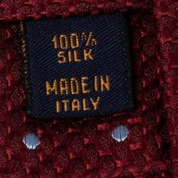 مملوكة مسبقًا Louis Vuitton Red Polka Dotted Textured Silk Tie 