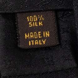 Pre Owned ربطة عنق لوي فيتون حرير جاكار مونوغرامي أسود