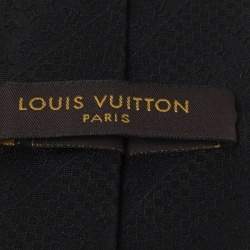 Pre Owned ربطة عنق لوي فيتون حرير جاكار مونوغرامي أسود