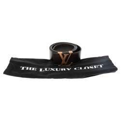 Pre Owned حزام لوي فيتو حروف LV جلد توريلون بني مقاس 85 سم