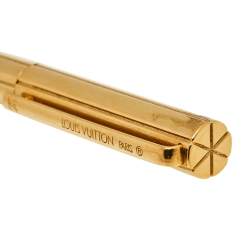 Louis Vuitton Gold Tone Vertical Engraved Ballpoint Pen