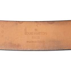 Pre Owned حزام لوي فيتون حروف LV جلد أسود 95 سم