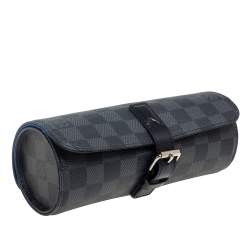Pre Owned Louis Vuitton Damier Graphite Canvas 3 Watch Case