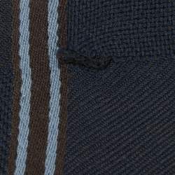 Louis Vuitton Navy Blue Damier Geant Wool Messager Scarf 