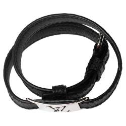 Pre Owned Louis Vuitton Diamer Canvas Leather Sign it Bracelet