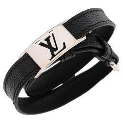 Pre Owned Louis Vuitton Diamer Canvas Leather Sign it Bracelet