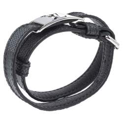Pre Owned Louis Vuitton Diamer Canvas Leather Sign it Bracelet