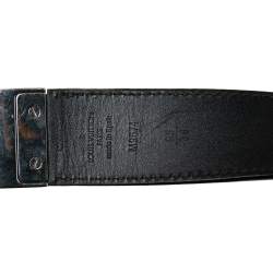مملوكة مسبقًا Louis Vuitton Black Damier Embossed Leather Reversible Boston Belt 95CM