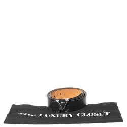 Pre Owned Louis Vuitton Black Epi Leather LV Initiales Belt  95CM