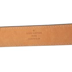 Pre Owned Louis Vuitton Black Epi Leather LV Initiales Belt  95CM