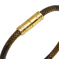 مملوكة مسبقًا Louis Vuitton Keep It Damier Ebene Canvas Gold Tone Bracelet