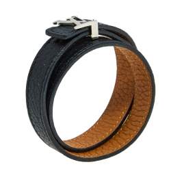 Louis Vuitton Louis Vuitton reversible Cuban and leather bracelet