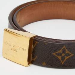 Pre Owned Louis Vuitton Monogram Canvas Buckle Belt 90CM
