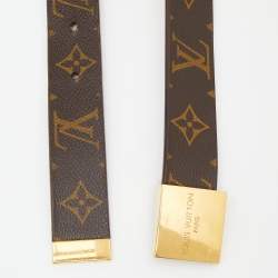 Pre Owned Louis Vuitton Monogram Canvas Buckle Belt 90CM