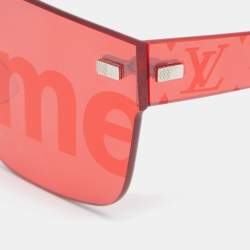 Louis Vuitton x Supreme Red 2017 City Mask Monogram Shield Sunglasses