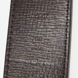 Pre Owned حزام لوي فيتون جلد بني داكن مزين بالأحرف الأولى مقاس 90 سم