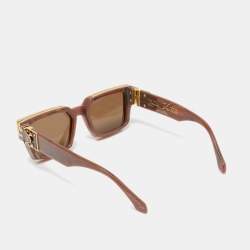 Pre Owned Louis Vuitton Honey Havana/ Brown 1.1 Millionaires Square Sunglasses