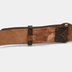 مملوكة مسبقًا حزام لوي فيتون إبزيم مستدير ترانكز أند باغز كانفاس مونوغرامي 80 سم