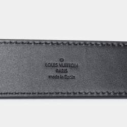 مملوكة مسبقًا Louis Vuitton Black Mini Damier Suede LV Initiales Belt 110CM