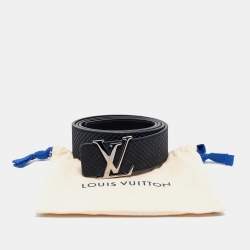 مملوكة مسبقًا Louis Vuitton Black Mini Damier Suede LV Initiales Belt 110CM