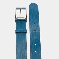 Pre Owned Louis Vuitton Cyan Epi Leather Legend Buckle Belt 95CM