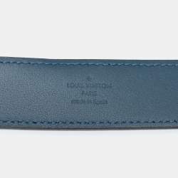 Pre Owned Louis Vuitton Cyan Epi Leather Legend Buckle Belt 95CM