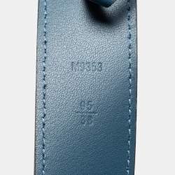 Pre Owned Louis Vuitton Cyan Epi Leather Legend Buckle Belt 95CM