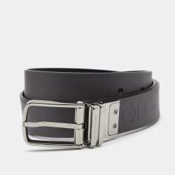 Pre Owned حزام لوي فيتون بوسطون جلد دامييه أسود ذو وجهين 85 سم