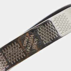 Pre Owned Louis Vuitton Curve it Leather Silver Tone Bracelet