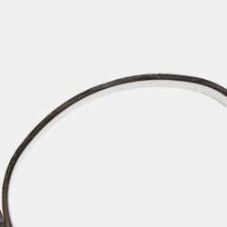 Pre Owned Louis Vuitton Curve it Leather Silver Tone Bracelet