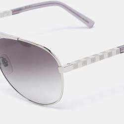 Pre Owned Louis Vuitton Silver/Grey Gradient Z0340U Attitude Pilote Aviator Sunglasses