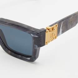 Pre Owned Louis Vuitton Anthracite Grey Marble/Black Z1596W LV Match Sunglasses