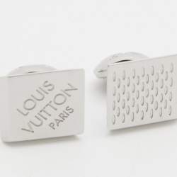 Louis Vuitton Palladium Finish Damier Square Cufflinks
