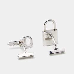 Louis Vuitton Lock Key Sterling Silver Cufflinks
