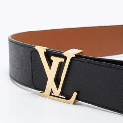 مملوكة مسبقًا Louis Vuitton Black Leather LV Initiales Belt 90 CM