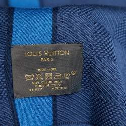 Louis Vuitton Navy Blue Messager Damier Wool Scarf