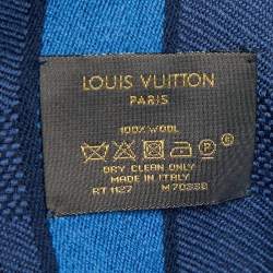 Louis Vuitton Navy Blue Messager Damier Wool Scarf