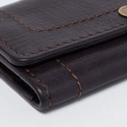 Pre Owned Louis Vuitton Brown Utah Leather Key Holder