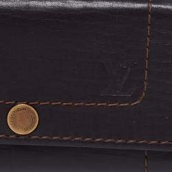 Pre Owned Louis Vuitton Brown Utah Leather Key Holder