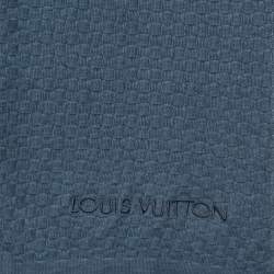 Louis Vuitton Blue Patterned Cotton & Cashmere Micro Damier Scarf