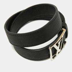 Louis Vuitton Black Leather City Wrap Bracelet 