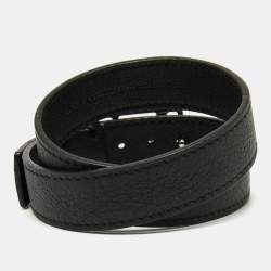 Louis Vuitton Black Leather City Wrap Bracelet 